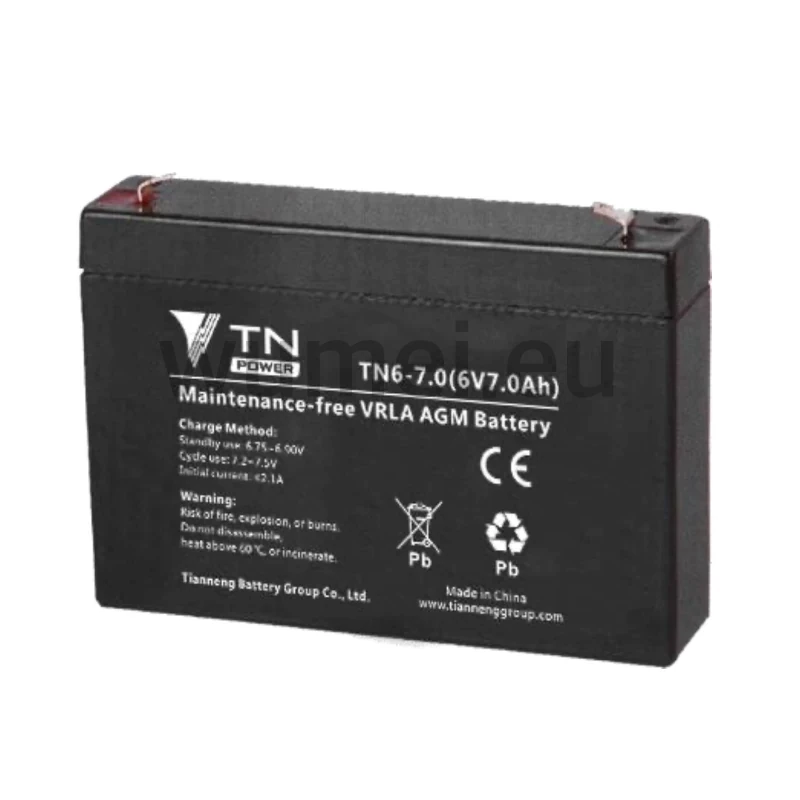 Batterie AGM 6V 7Ah, Tianneng TN6-7.0 Deep Cycle - WUMEI